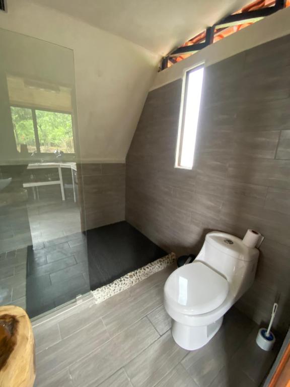Koupelna v ubytování Myra Chalets