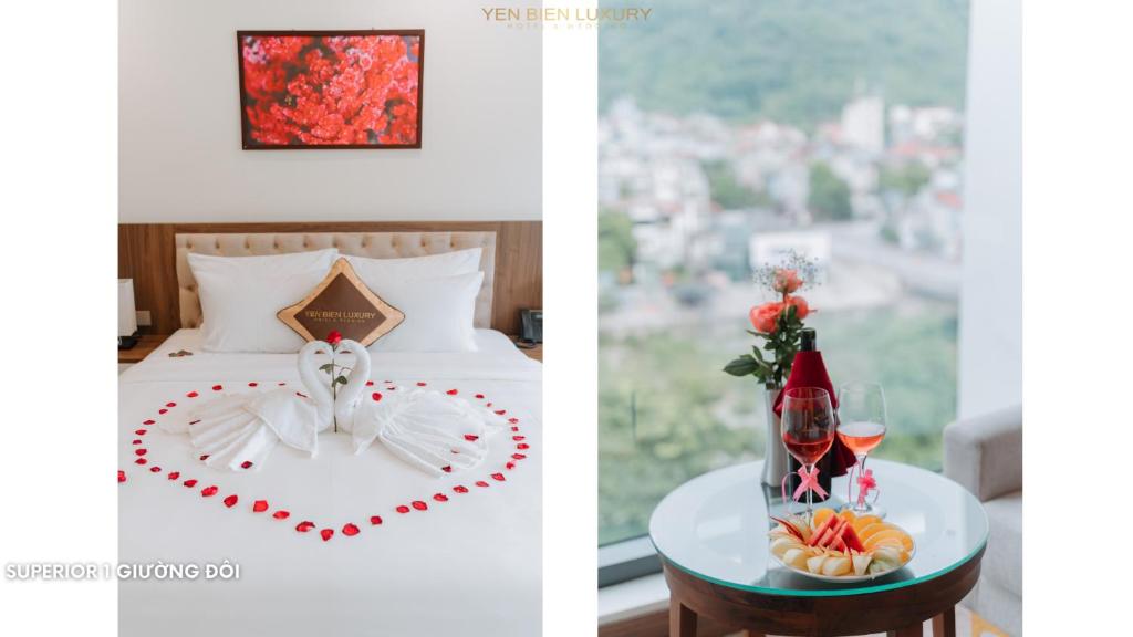 Giường trong phòng chung tại YEN BIEN LUXURY HOTEL