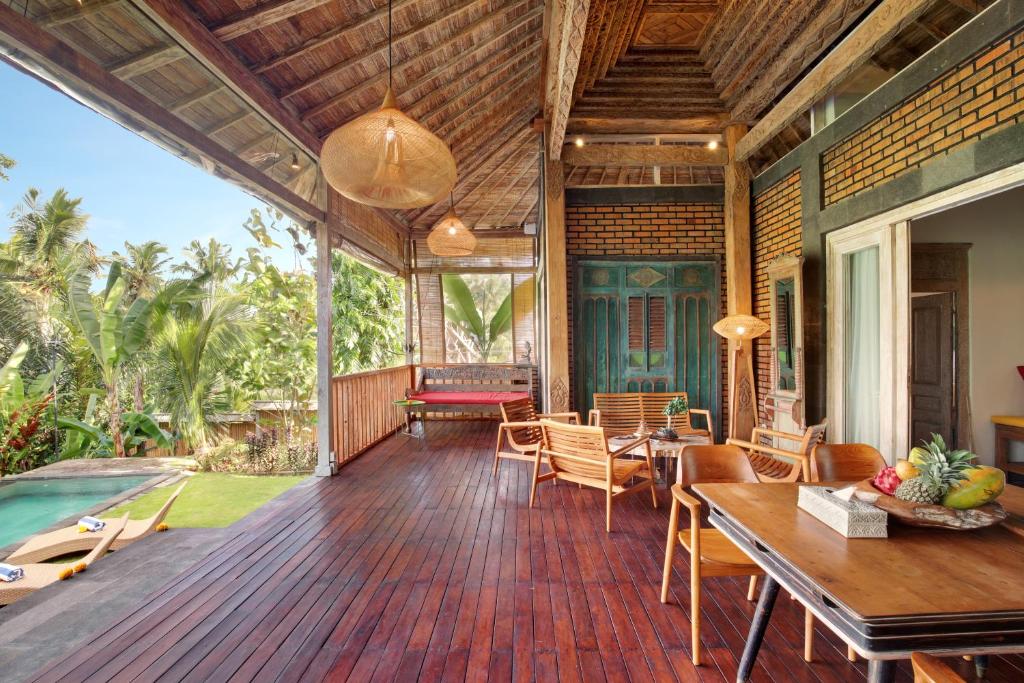 Zahrada ubytování Villa with amazing rice field view between Canggu and Ubud