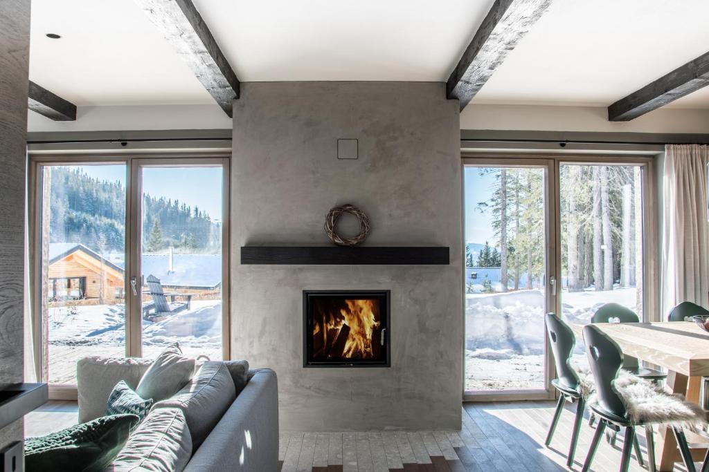 Posezení v ubytování KAUZ - Design Chalets inkl Lungau Card