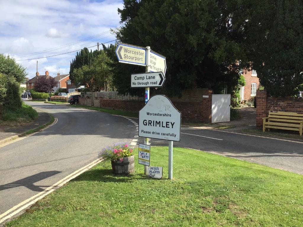 a street sign on the side of a road at The Fields in Worcester