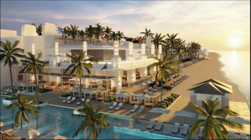 una vista aérea de un complejo con piscina en Princess Grand Jamaica Resort, en Green Island