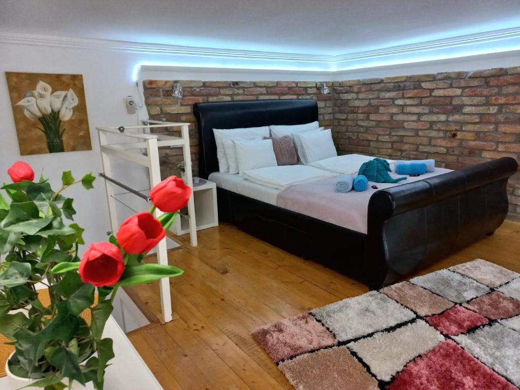 Posteľ alebo postele v izbe v ubytovaní Mariann's modern apartment in the city center