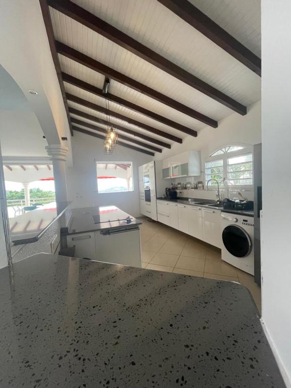 Kuchyň nebo kuchyňský kout v ubytování Les Appart villa Sunbay Caraibes avec piscine privative vue mer et montagne