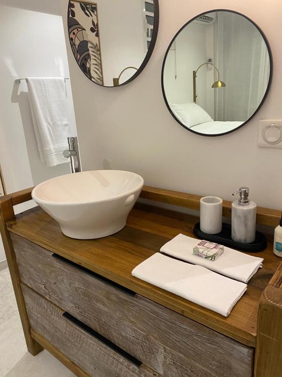 Koupelna v ubytování Les Appart villa Sunbay Caraibes avec piscine privative vue mer et montagne