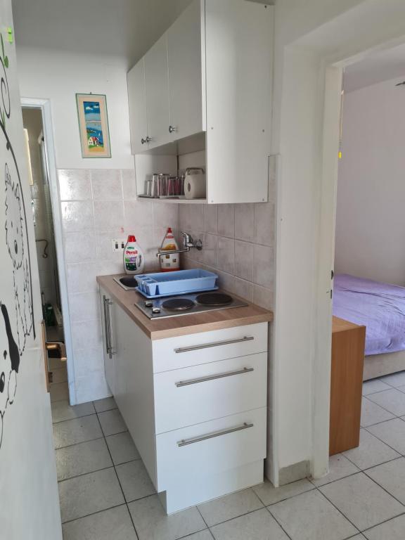 Kuchyň nebo kuchyňský kout v ubytování Apartments Ivan