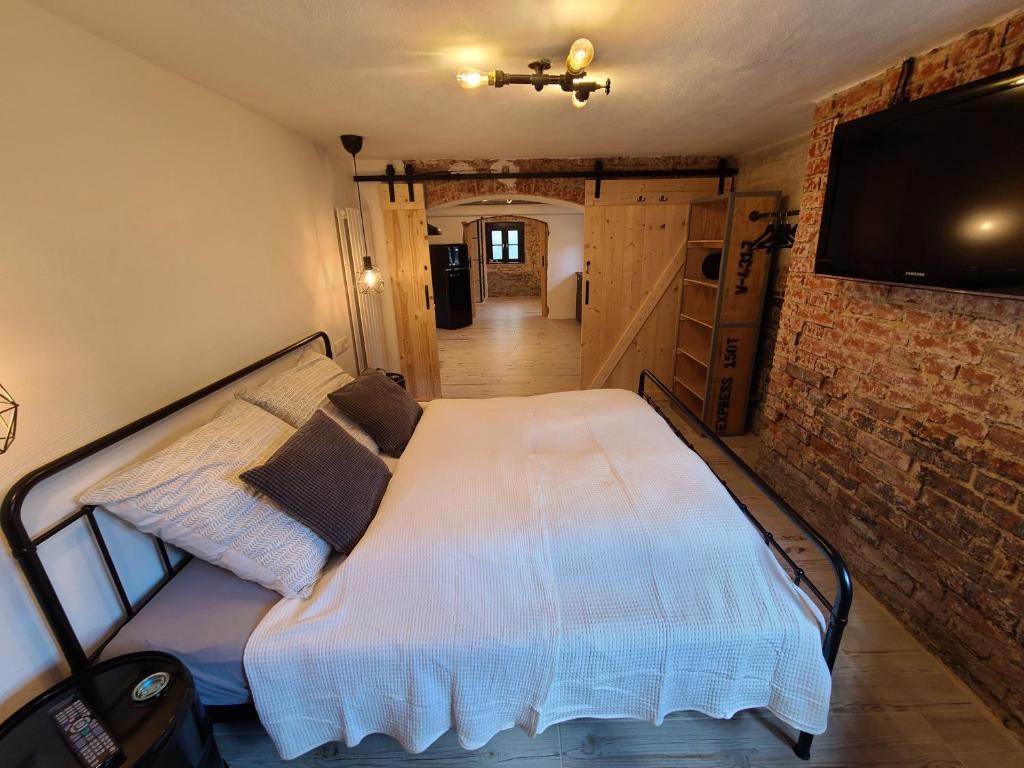 Postel nebo postele na pokoji v ubytování Apartment 22 - zentrumsnah - Parkplatz