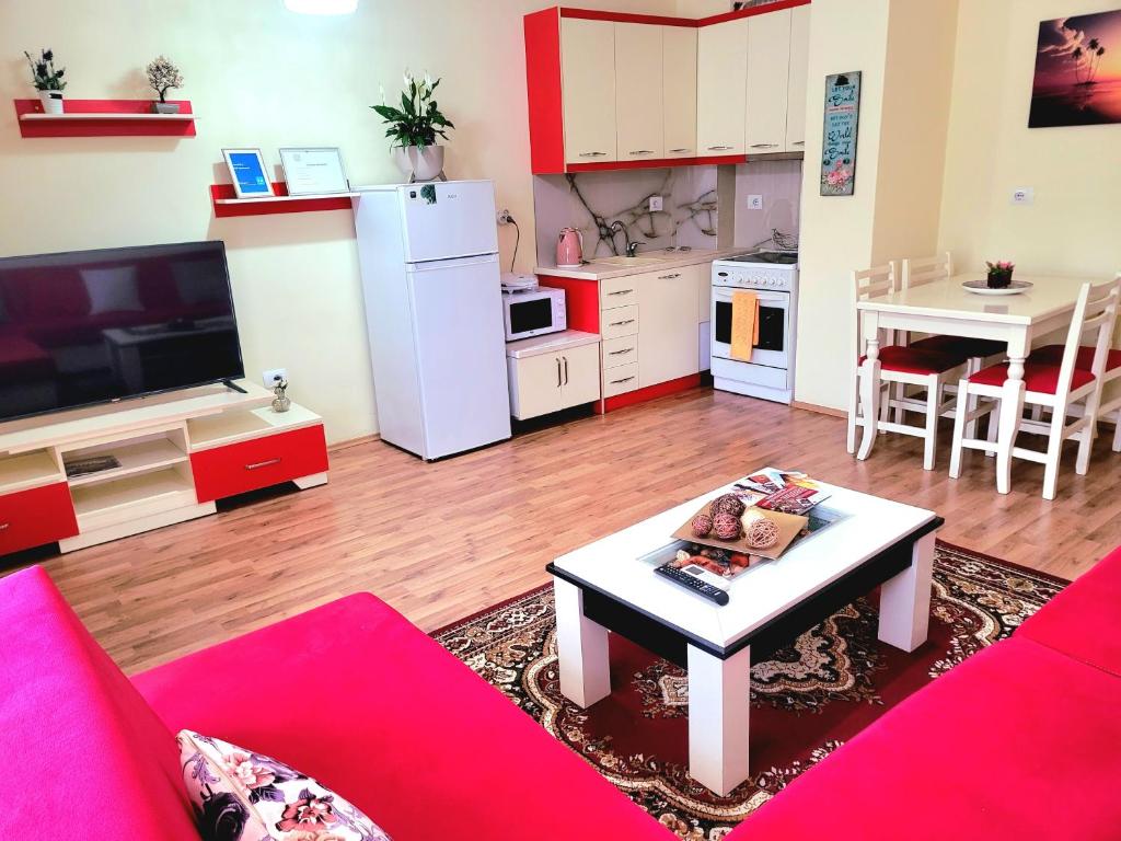 Kuchyň nebo kuchyňský kout v ubytování DAI Apartments
