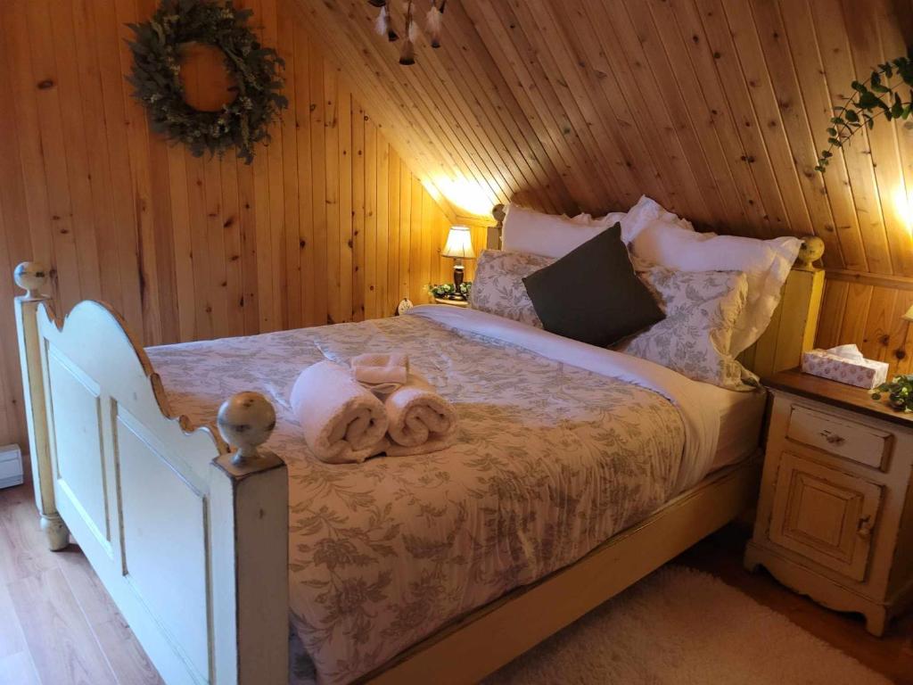 Postel nebo postele na pokoji v ubytování Le Ti Moose