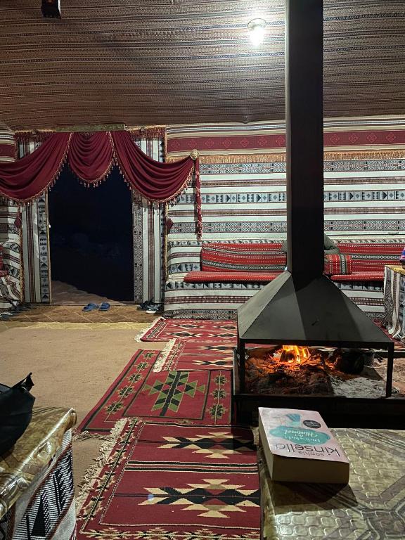 Posezení v ubytování Omar Ghazi Camp