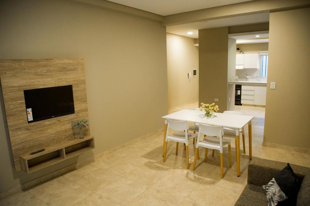 Η κουζίνα ή μικρή κουζίνα στο Departamento Candelaria