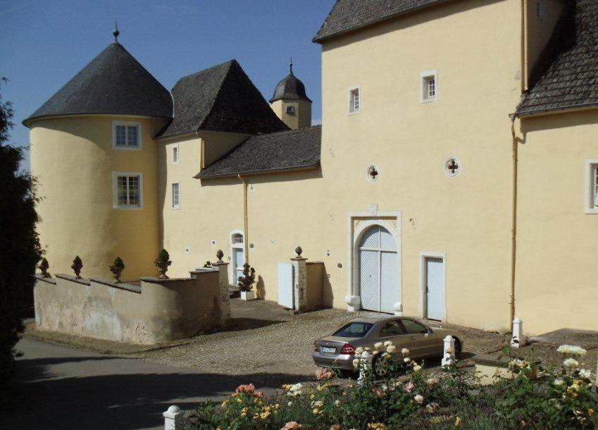 um grande edifício com um carro estacionado em frente em Schloss Thorn em Palzem