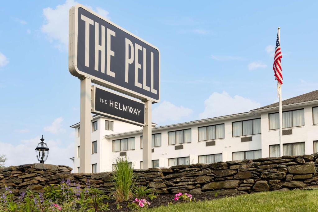 a sign in front of a hotel building at The Pell, Part of JdV by Hyatt in Middletown