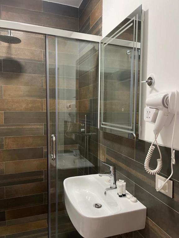 Koupelna v ubytování Hotel Adria