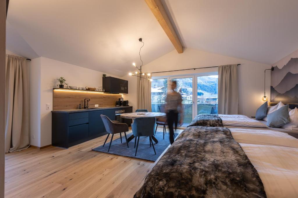 Postel nebo postele na pokoji v ubytování Landhaus Riepler