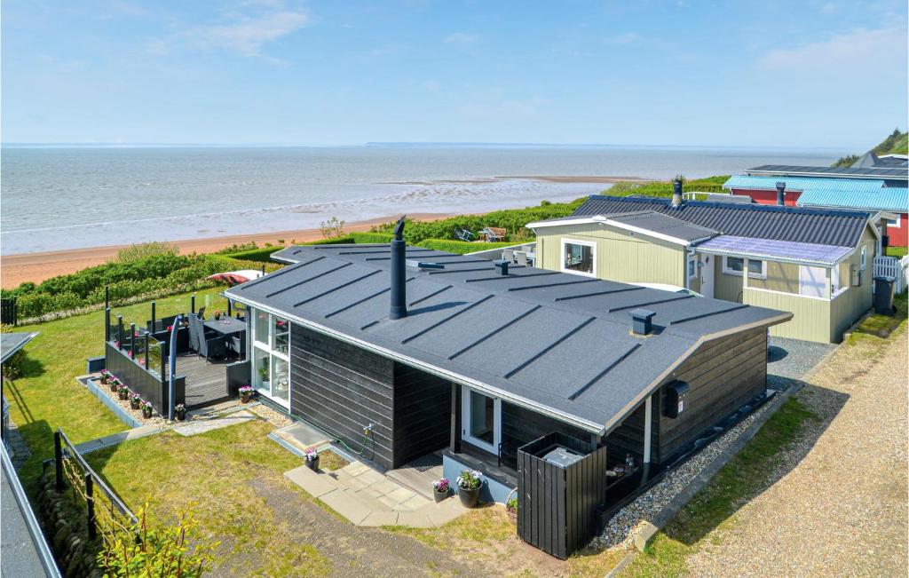 an overhead view of a house next to the beach at Lovely Home In Esbjerg V With Wifi in Esbjerg