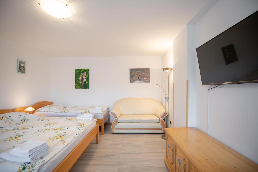 Postel nebo postele na pokoji v ubytování Apartmaji Colja