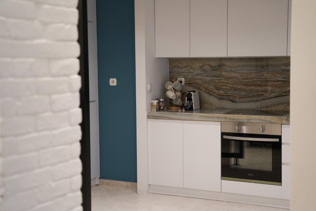 Kuchyň nebo kuchyňský kout v ubytování Grand View Suites Meteora