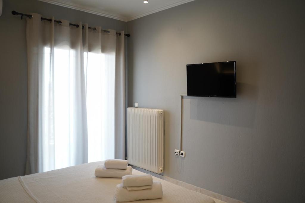 TV a/nebo společenská místnost v ubytování Grand View Suites Meteora