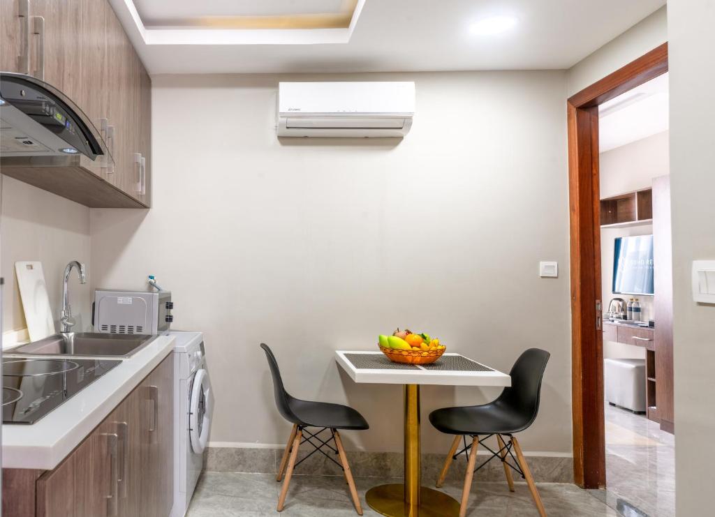 Kuchyň nebo kuchyňský kout v ubytování SOHO Residence