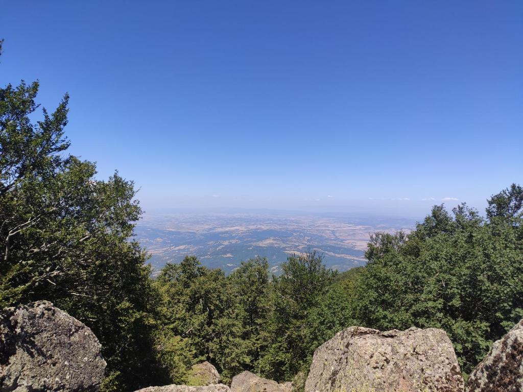 - une vue depuis le sommet d'une montagne avec des rochers et des arbres dans l'établissement Casa Anselmi, à Abbadia San Salvatore