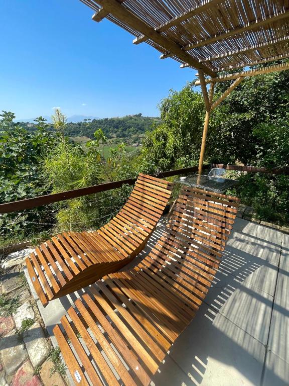 Balkón nebo terasa v ubytování Glamping Lost