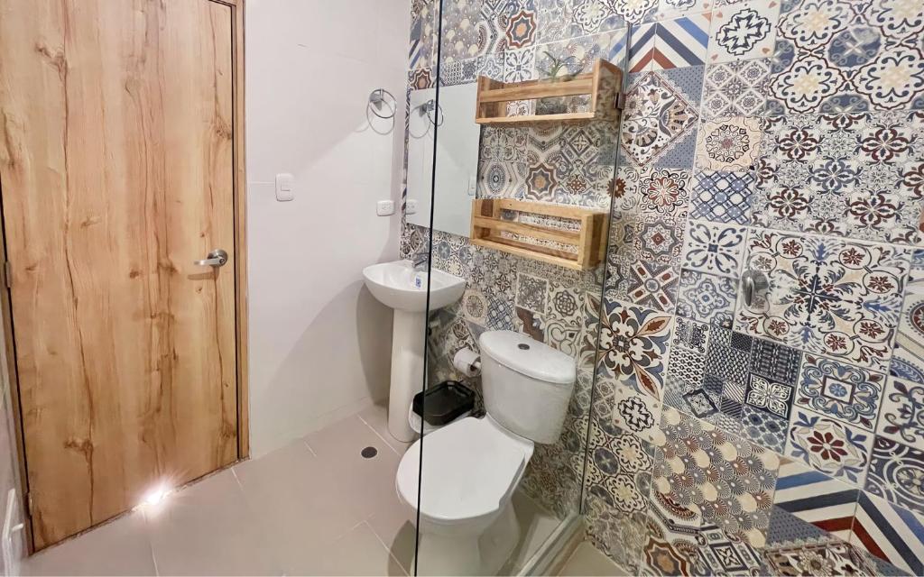 Koupelna v ubytování Hostal Las Guaduas