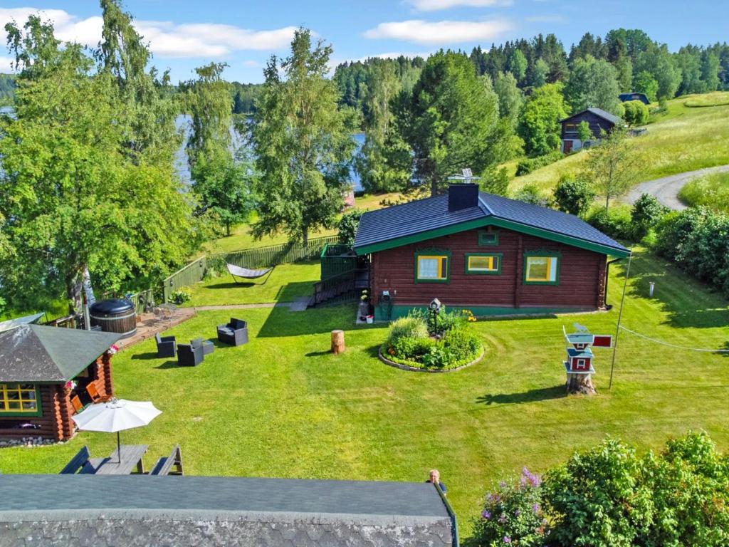 an aerial view of a house on a hill at Holiday Home Hannula by Interhome in Ikaalinen