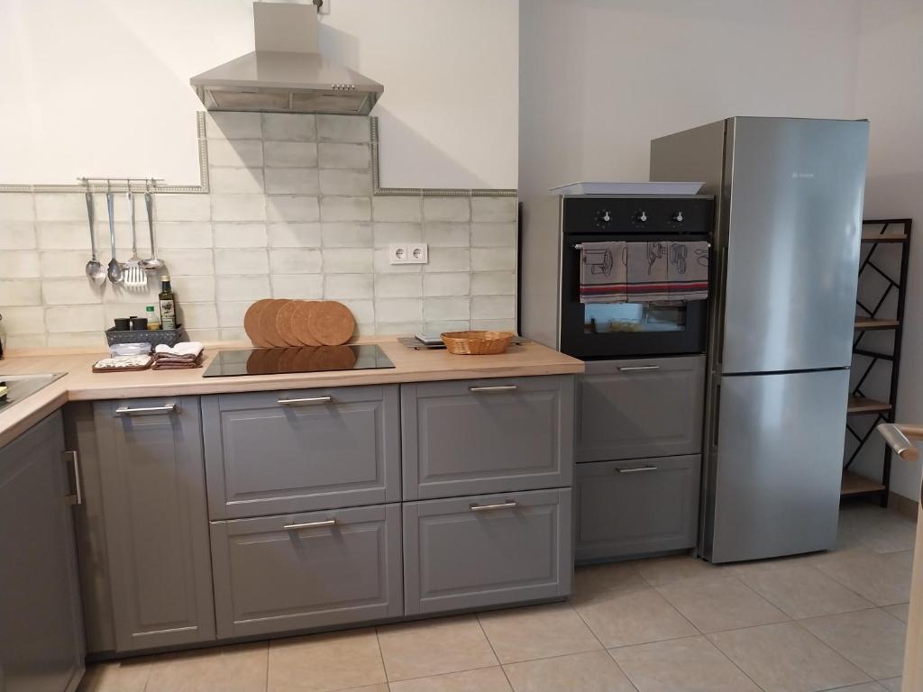 Kuchyň nebo kuchyňský kout v ubytování Ferienhaus Buschmuehle - Stolpen