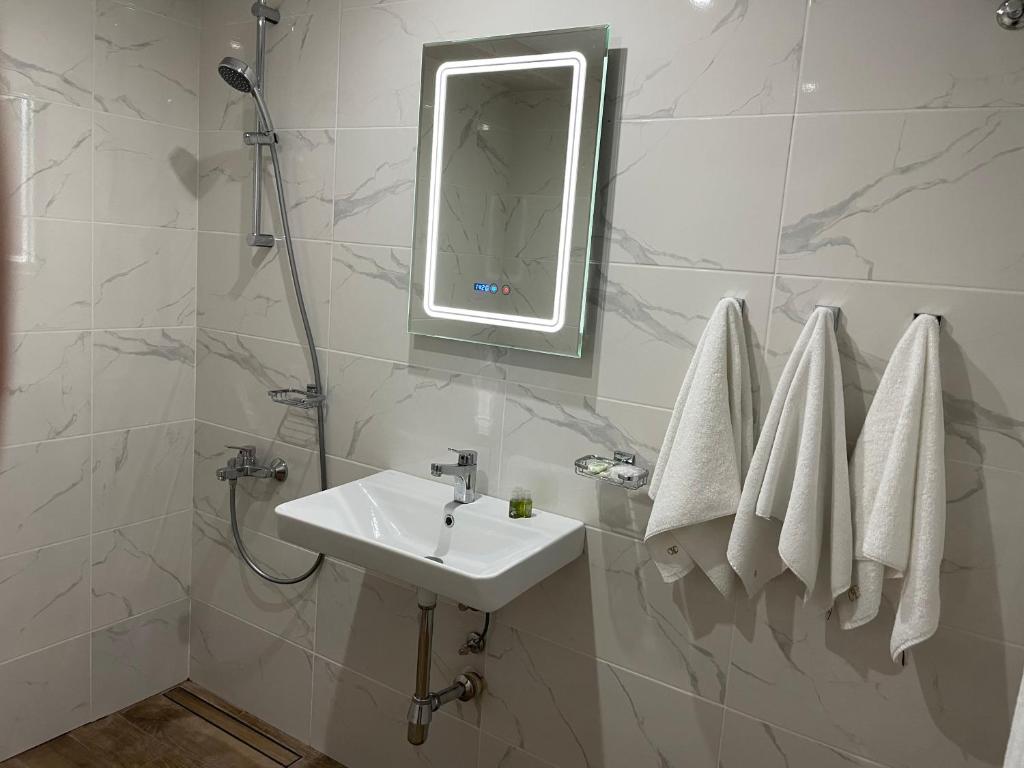 Koupelna v ubytování Hotel Rotasar