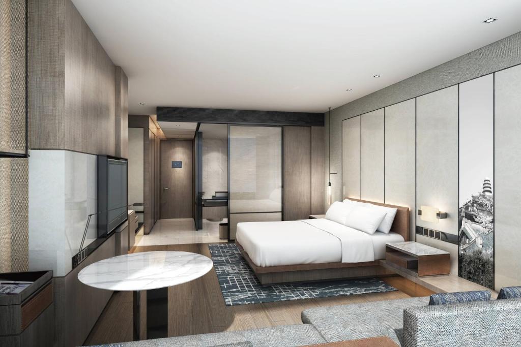 Posezení v ubytování Wuhan Marriott Hotel Hankou