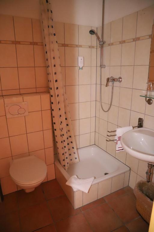 Koupelna v ubytování Hotel Aurelia