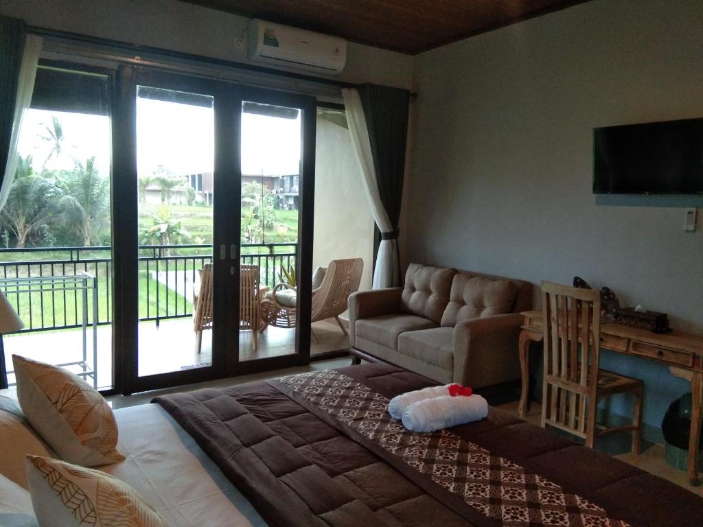 Posezení v ubytování Merta Ubud Homestay