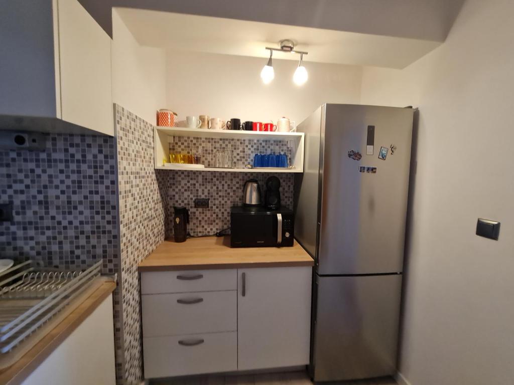 Kuchyň nebo kuchyňský kout v ubytování Apartments Ivan
