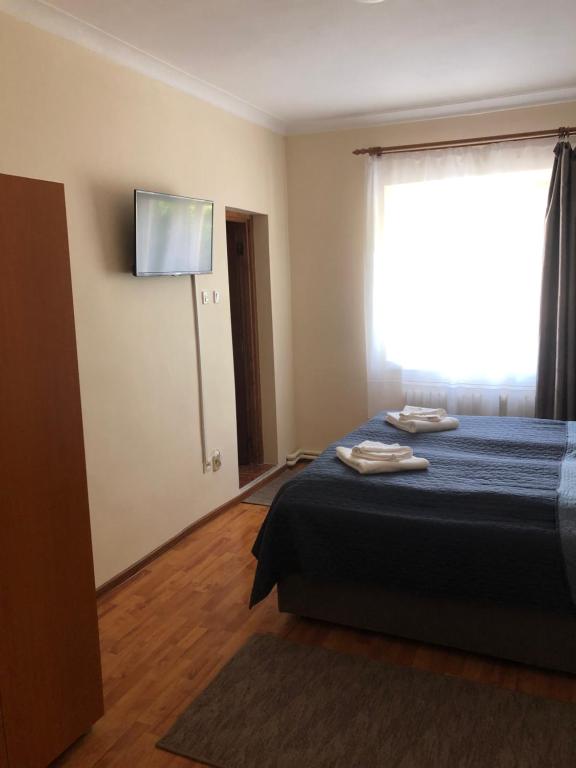 Postel nebo postele na pokoji v ubytování Pensiunea Diskret