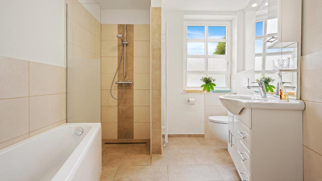 Koupelna v ubytování Hotel Deichinsel