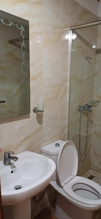 Koupelna v ubytování Hotel Lepenica