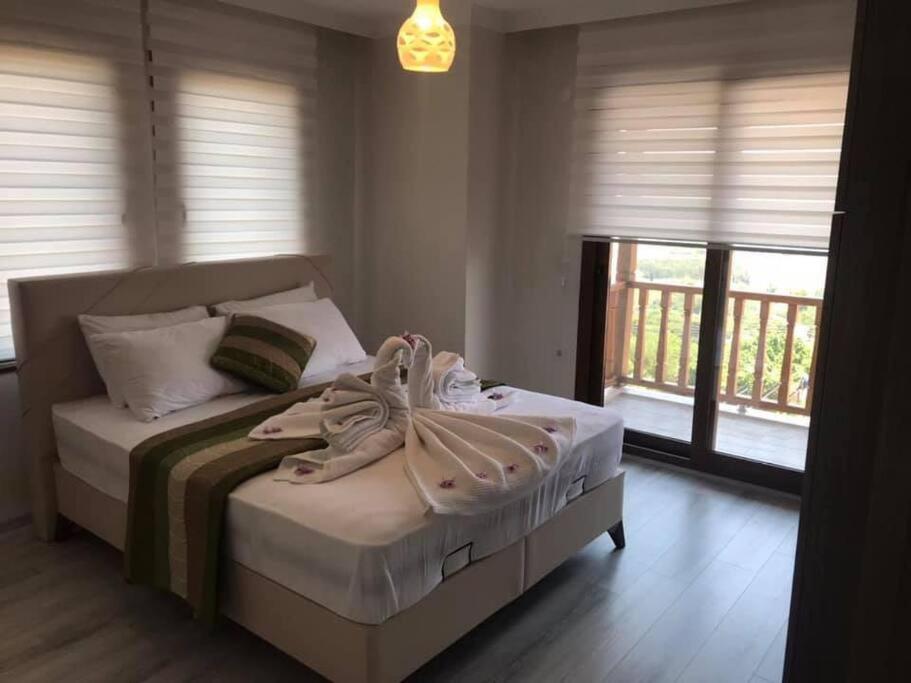 Postel nebo postele na pokoji v ubytování Villa Yılmaz