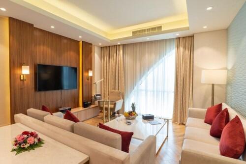 TV a/nebo společenská místnost v ubytování Century Hotel Doha