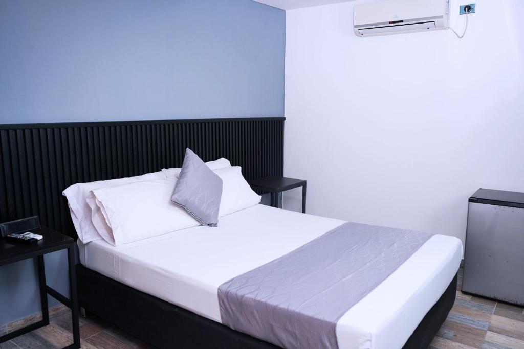 Postel nebo postele na pokoji v ubytování Hotel Palmas del Estadio
