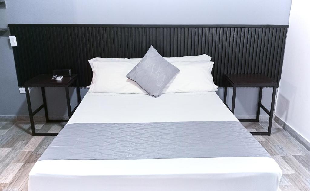 Postel nebo postele na pokoji v ubytování Hotel Palmas del Estadio