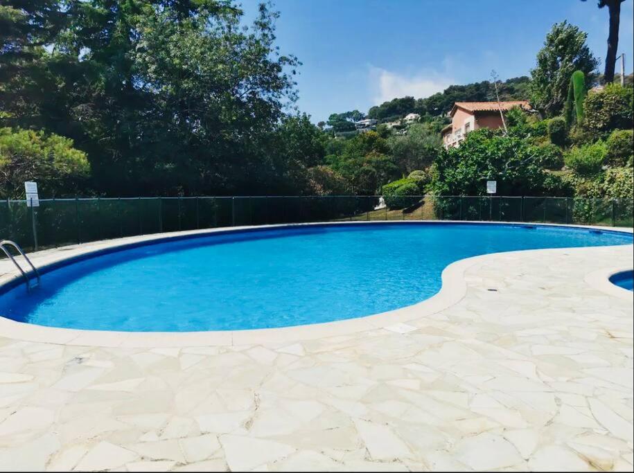 - une grande piscine d'eau bleue dans la cour dans l'établissement Juliana, à Mougins
