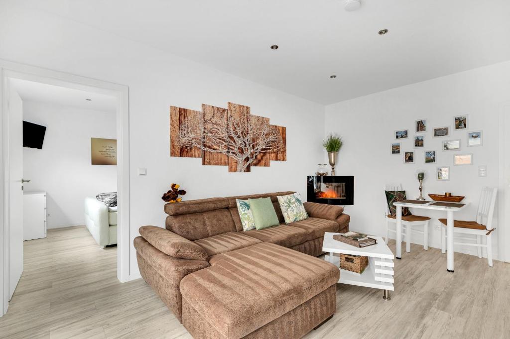 Posezení v ubytování Ferienwohnung Blickfang am Nordberg