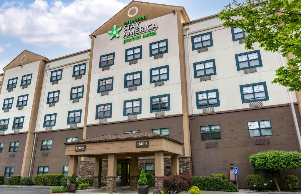 a rendering of the front of a hotel at Extended Stay America Premier Suites - Seattle - Bellevue - Downtown in Bellevue
