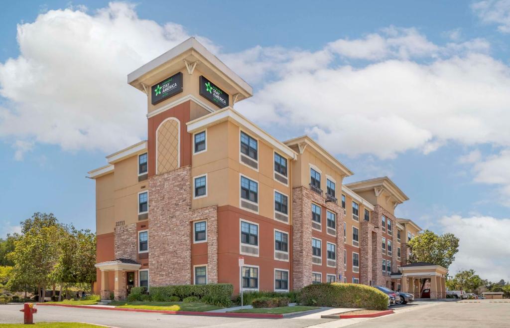a building with a clock tower on top of it at Extended Stay America Suites - Orange County - Yorba Linda in Anaheim