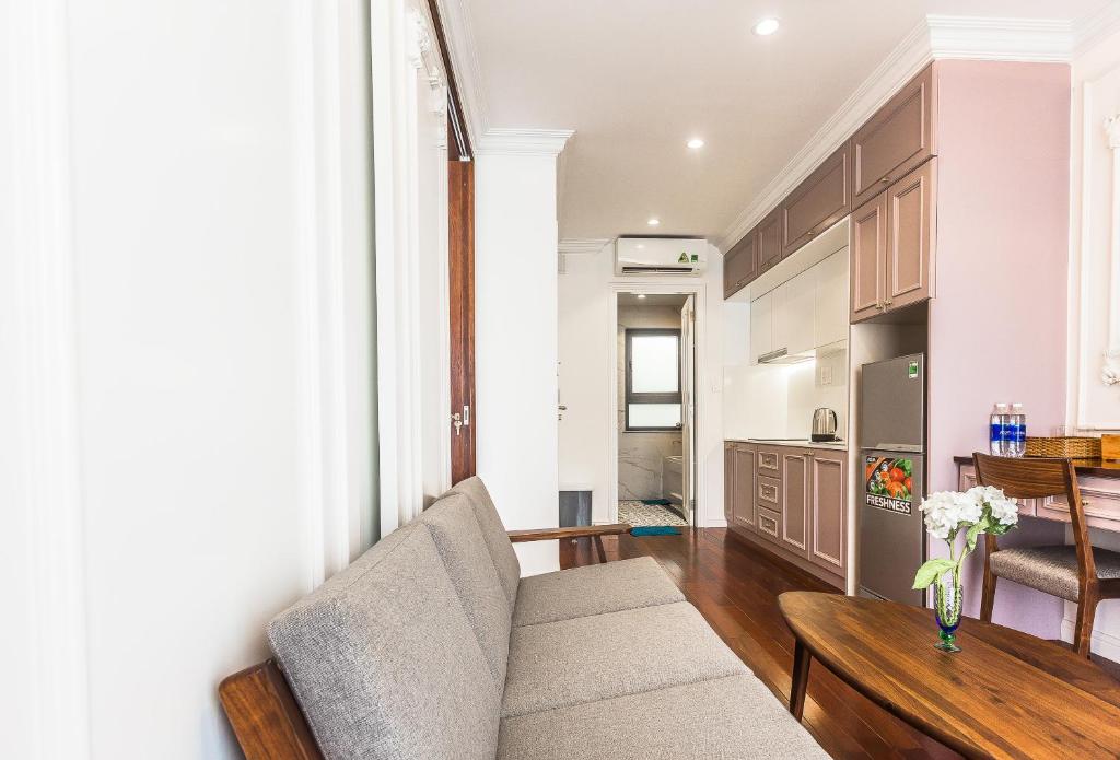 Kuchyň nebo kuchyňský kout v ubytování Ngan Ha 2 Apartment