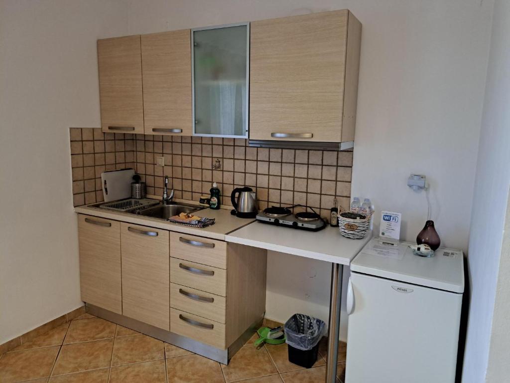 Kuchyň nebo kuchyňský kout v ubytování Seapine Studios