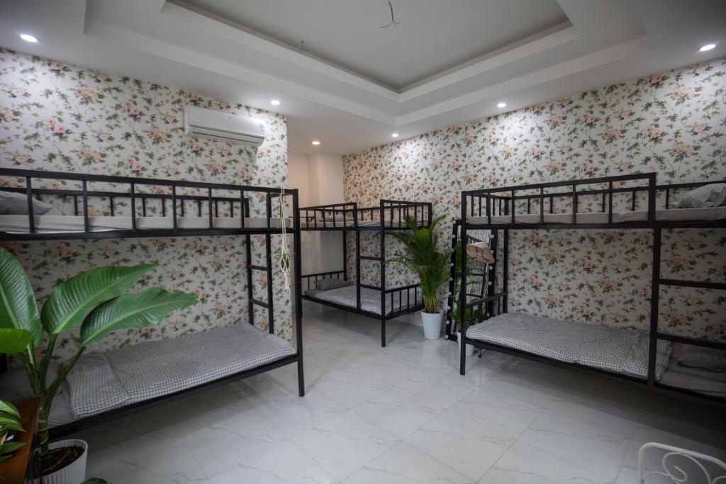 Postel nebo postele na pokoji v ubytování Vungtau Surf House - Hostel Surf Camp