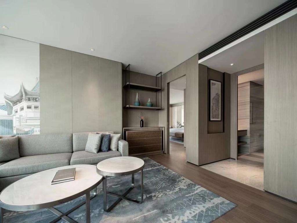 Posezení v ubytování Wuhan Marriott Hotel Hankou