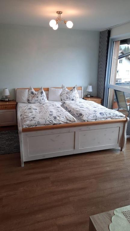 Postel nebo postele na pokoji v ubytování Landhaus Müller